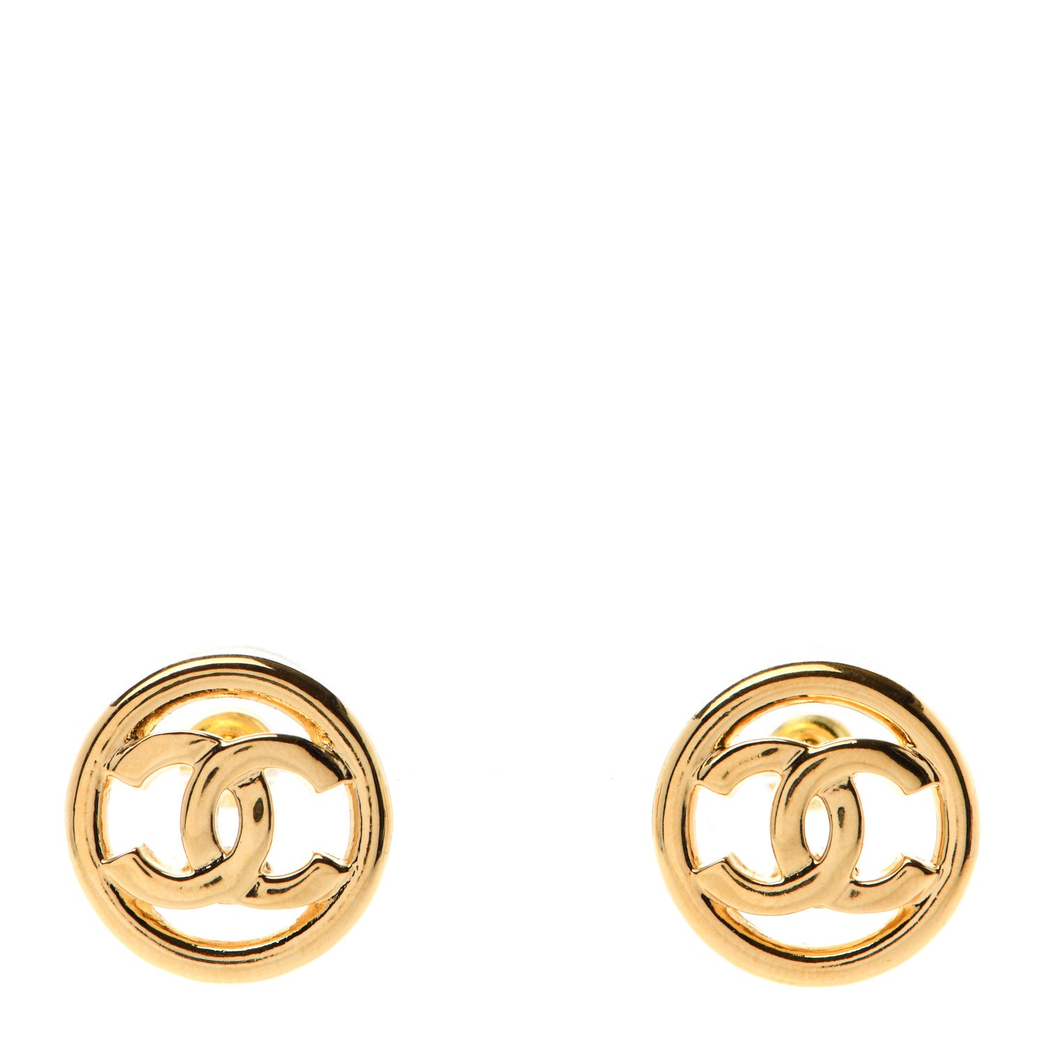 Chanel CC Round Earrings Gold 1 of 4