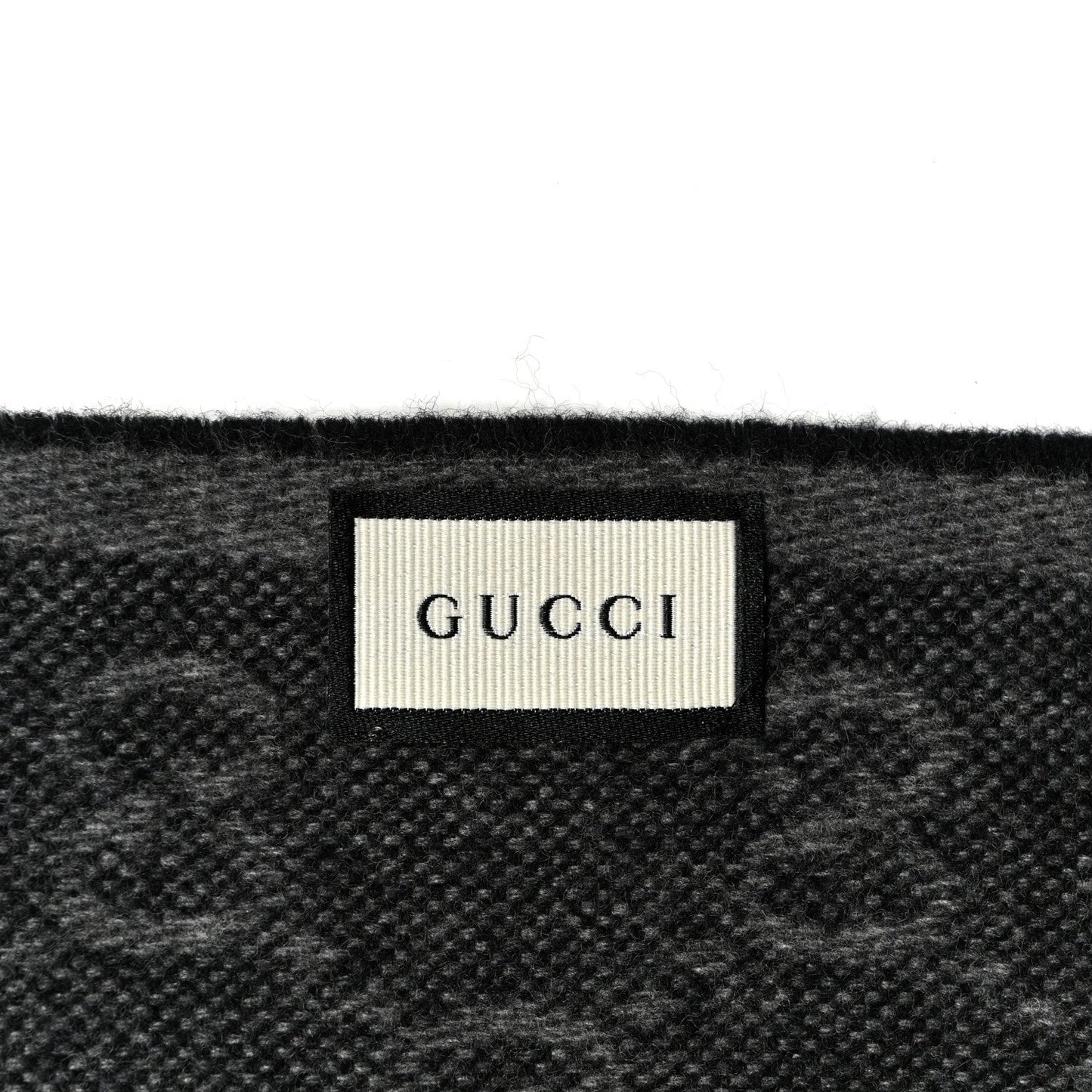 Wool Angora Monogram Web New Nikky Scarf Lead Dark Green