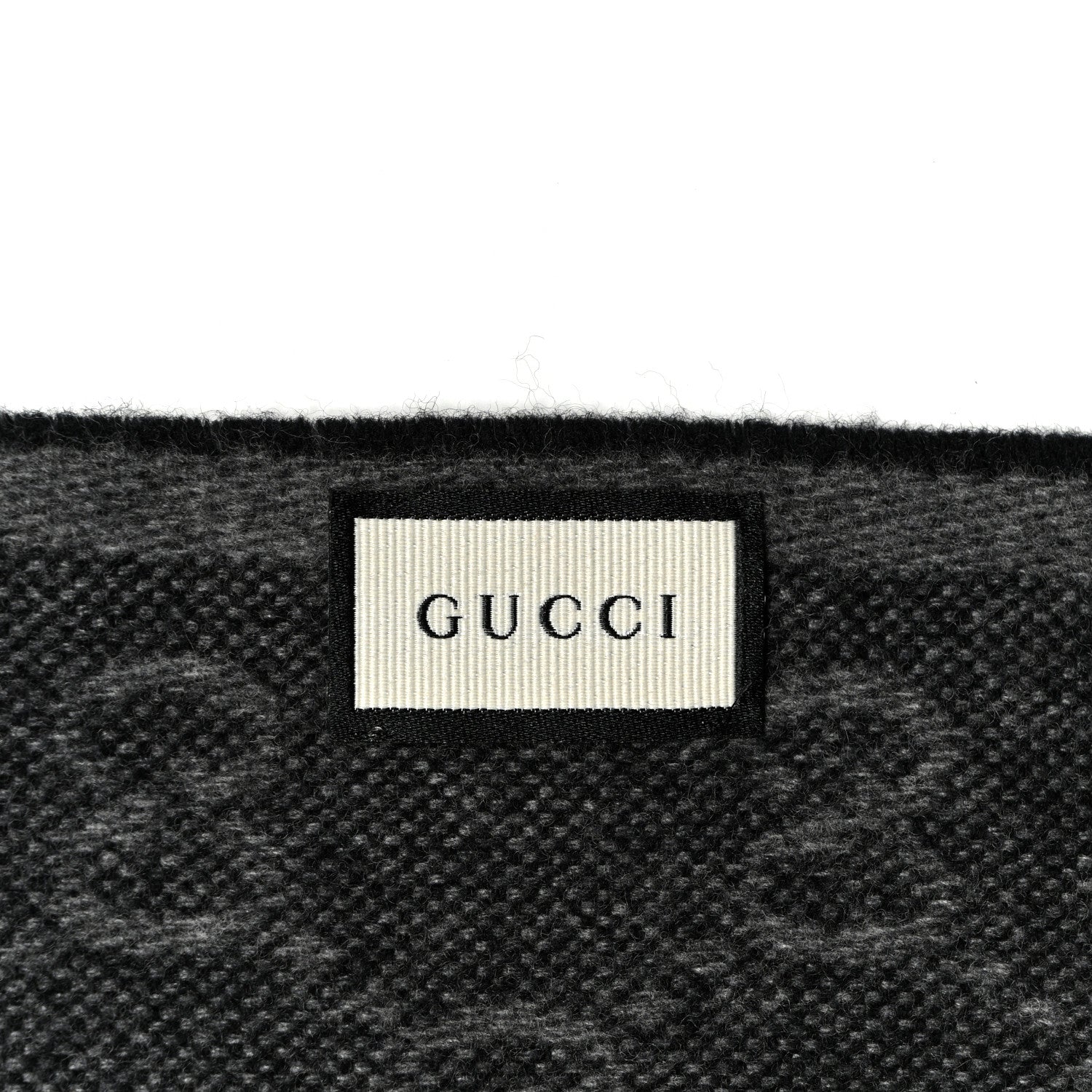 Gucci Wool Angora Monogram Web New Nikky Scarf Lead Dark Green 3 of 3
