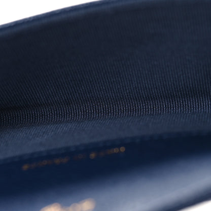 Chanel Caviar Quilted Flap Card Holder Wallet Navy Blue 5 of 9