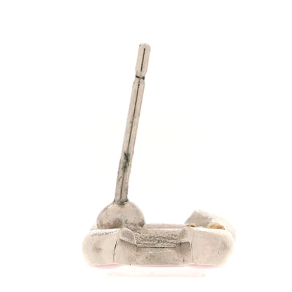 Chanel Enamel CC Earrings Pink Silver 5 of 6