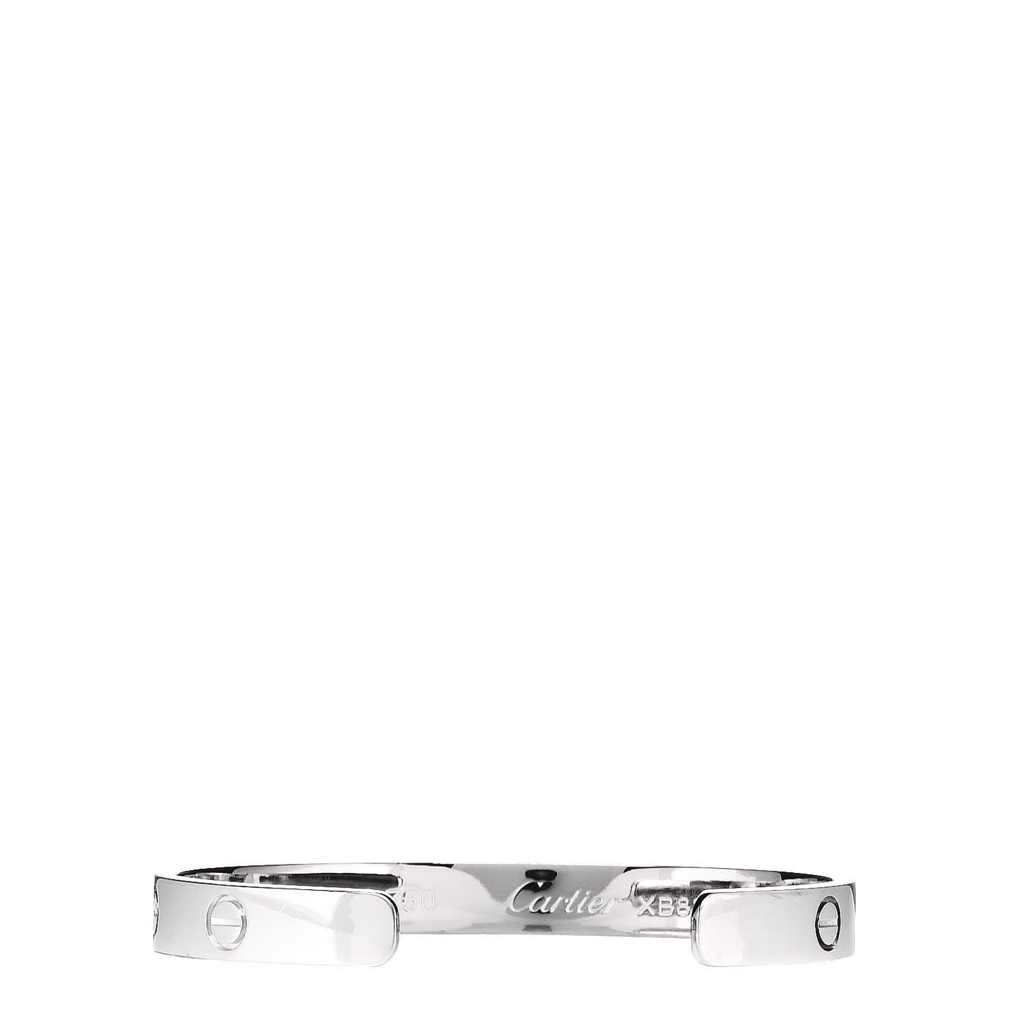18K White Gold LOVE Cuff Bracelet 16