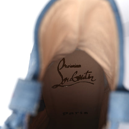 Christian Louboutin Ostrich Avedere 120 Lace Up Ankle Booties 38 Jeans 7 of 8