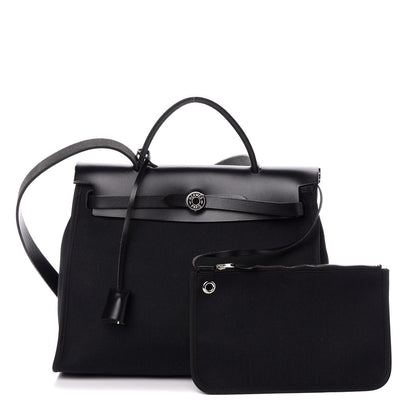 Hermes Military Toile Vache Hunter Herbag Zip PM 31 Black 2 of 11