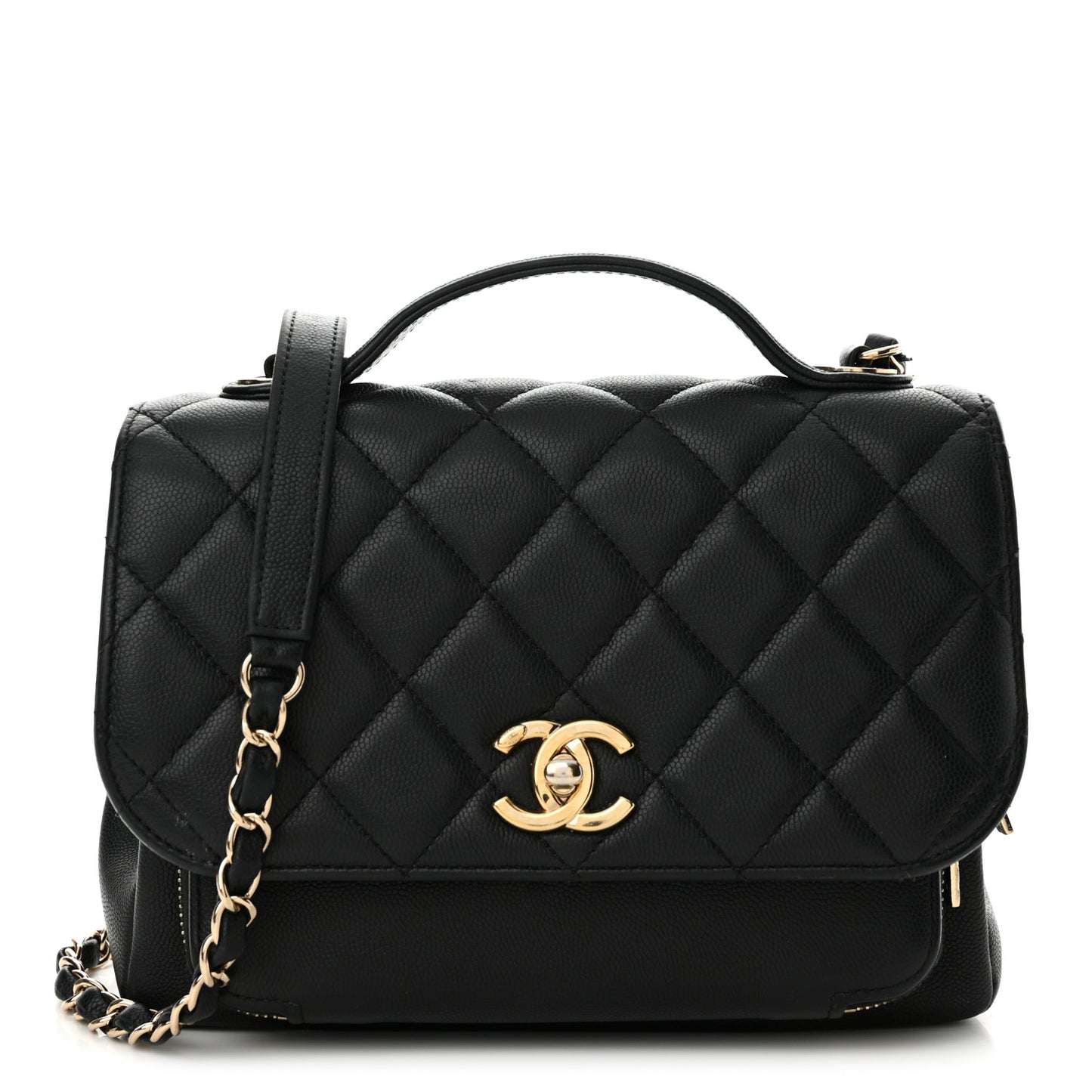 Caviar Quilted Small Business Affinity Flap Black