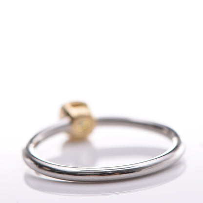 Tiffany 18K Yellow Gold Platinum Fancy Yellow Diamond Bezet Ring 51 5.75 4 of 4