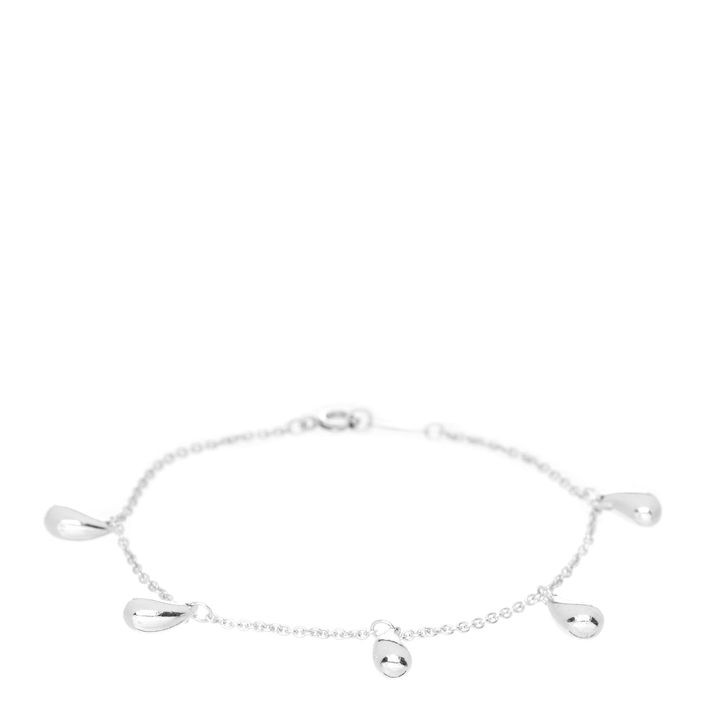 Sterling Silver Elsa Peretti Five Station Teardrop Bracelet