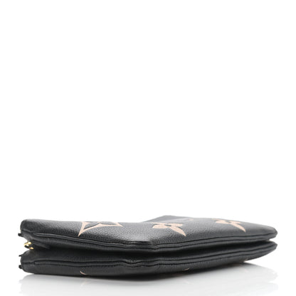 Louis Vuitton Empreinte Monogram Giant Double Zip Pochette Black Cream 4 of 13
