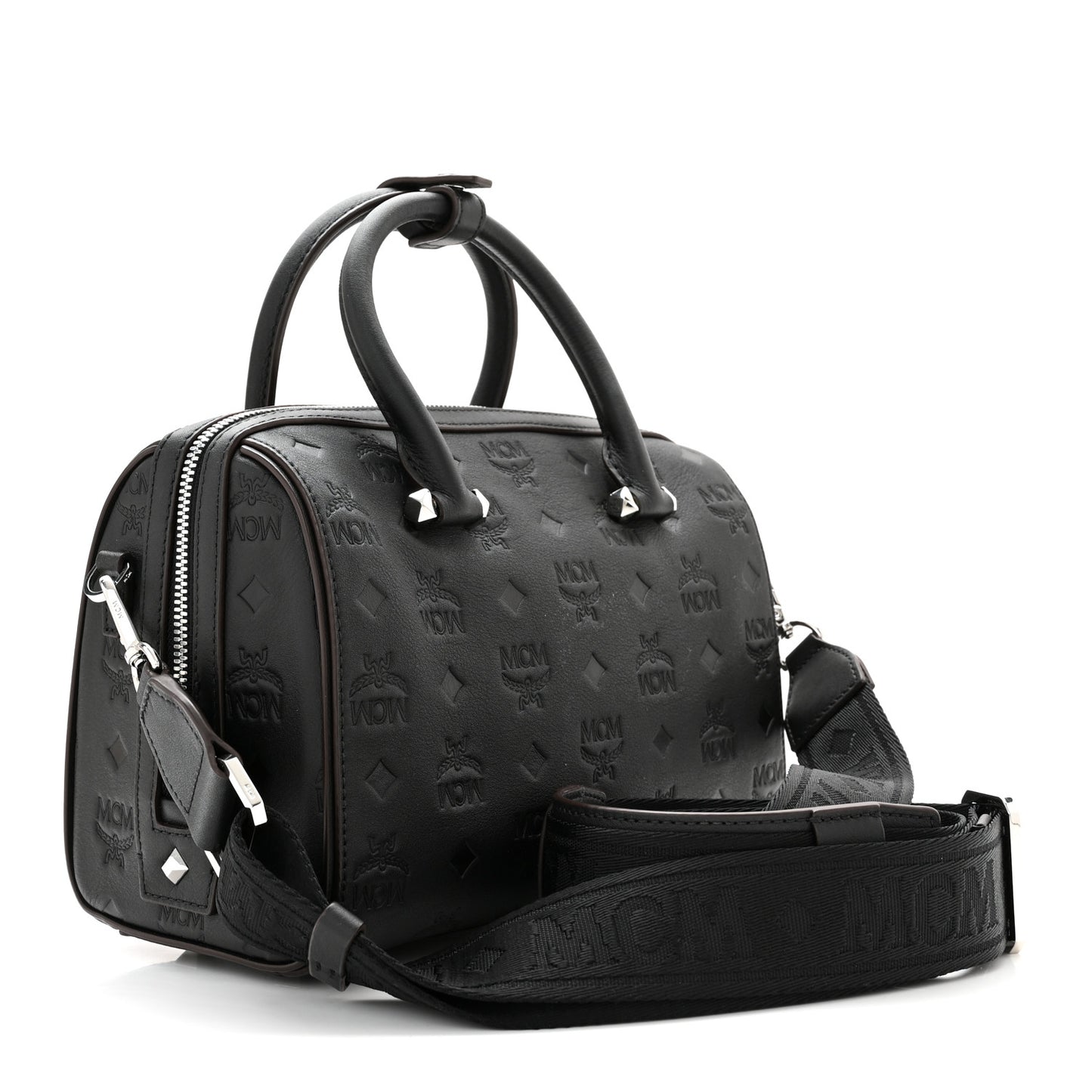 Calfskin Ottomar Monogram Essential Boston Bag Black