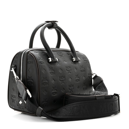 MCM Calfskin Ottomar Monogram Essential Boston Bag Black 3 of 10