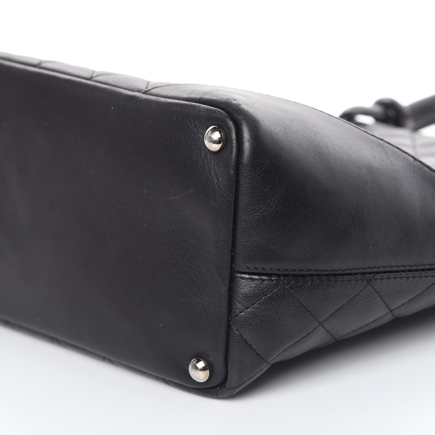 Chanel Calfskin Quilted Medium Cambon Tote Black White 9 of 17