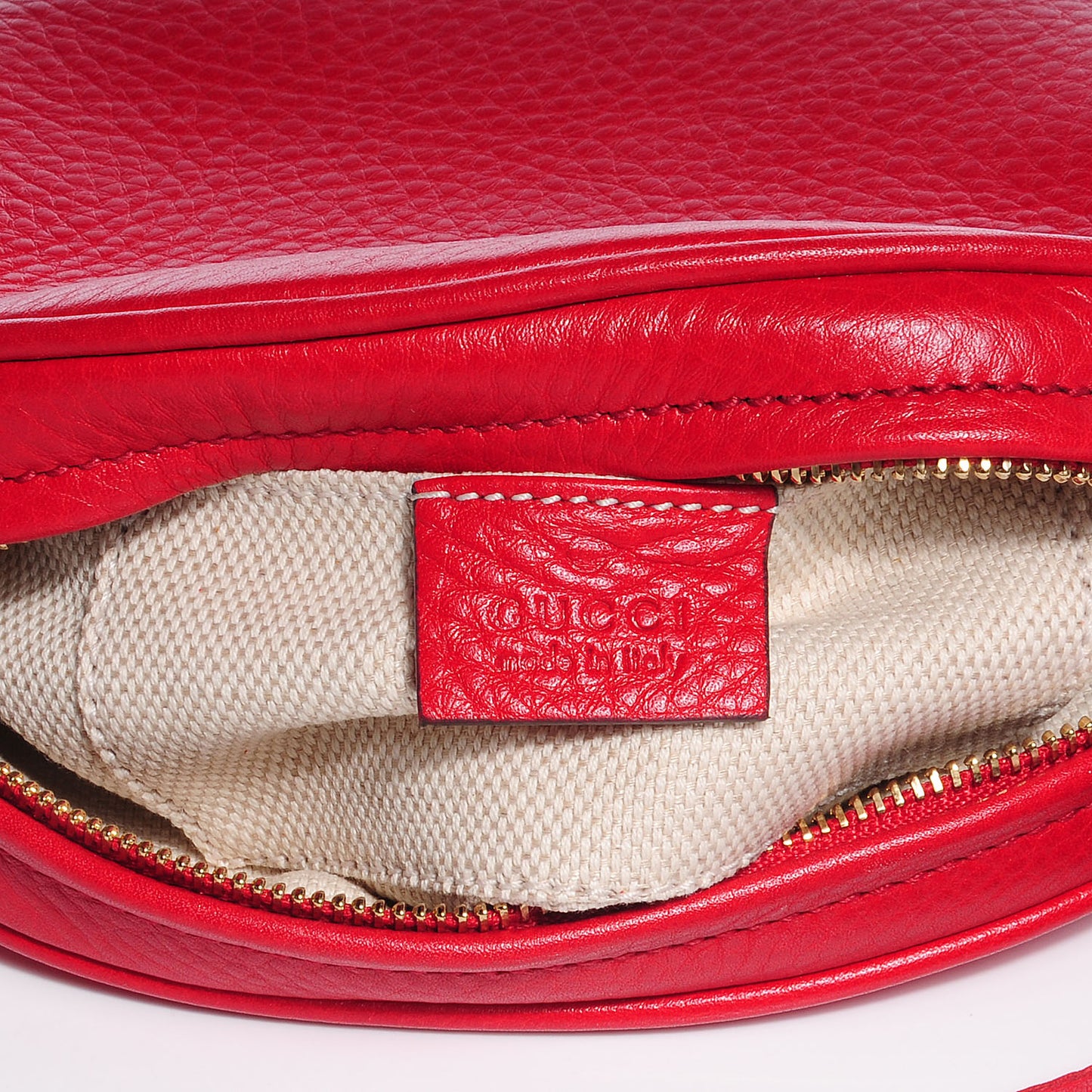 Pebbled Calfskin Mini Soho Chain Bag Tabasco Red
