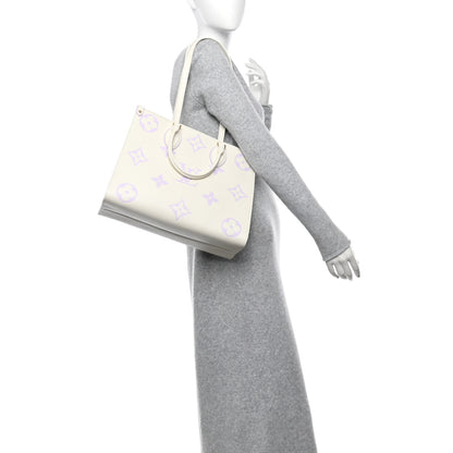 Louis Vuitton Empreinte Monogram Giant Onthego MM Latte Bubble Tea 2 of 9