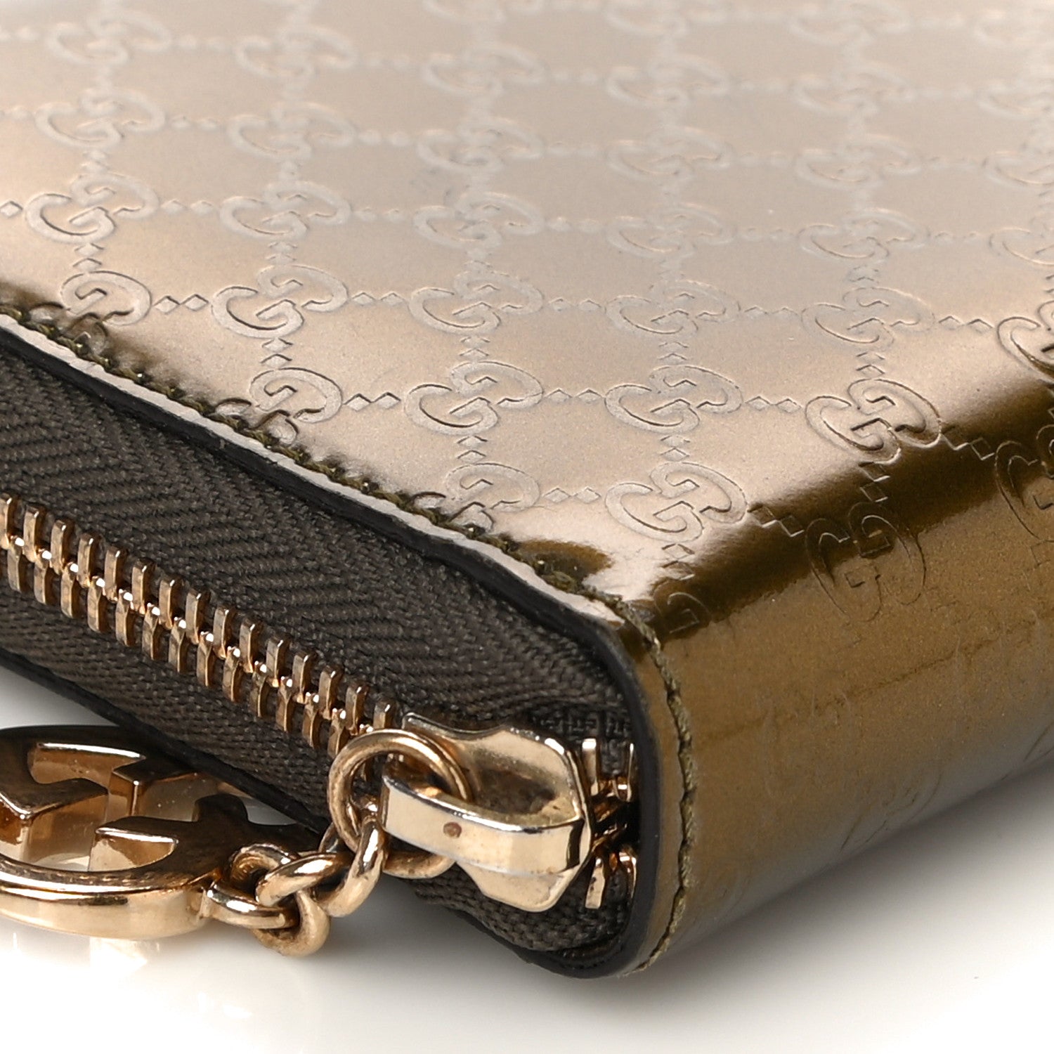 Gucci Shine Microguccissima Lovely Heart Zip Around Wallet Gold 8 of 10