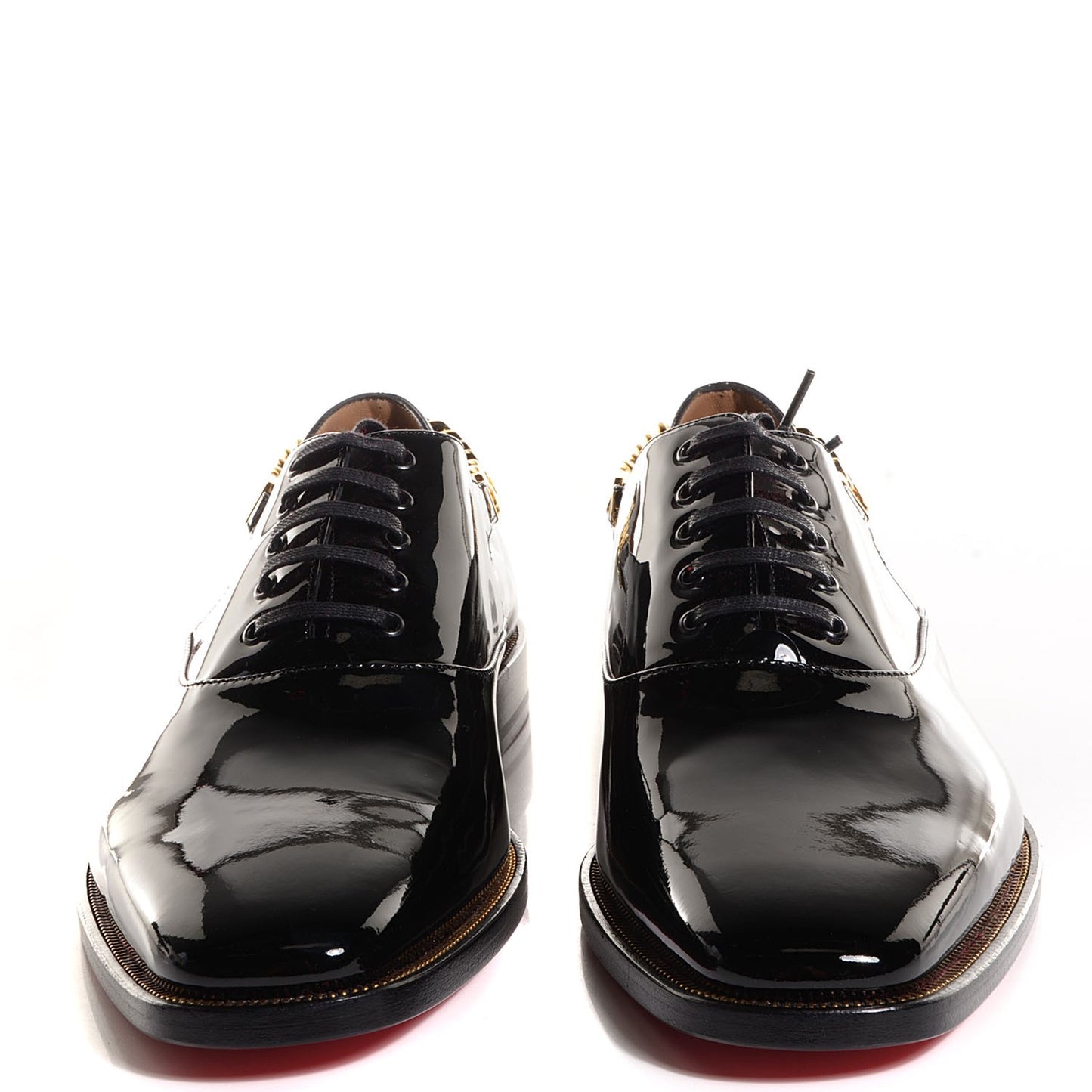 Mens Patent Stage Flat Oxfords 44 Black
