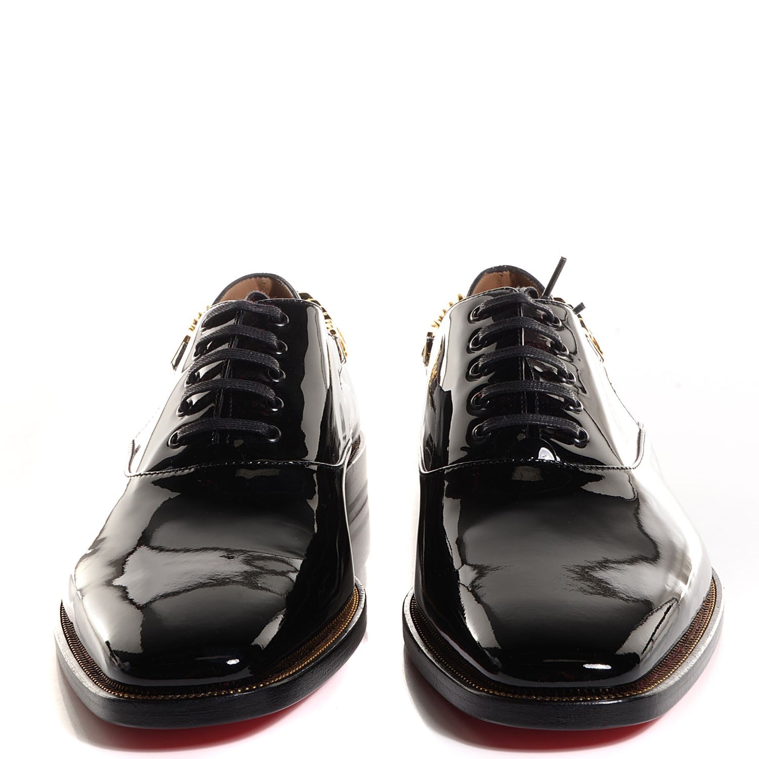 Christian Louboutin Mens Patent Stage Flat Oxfords 44 Black 2 of 5