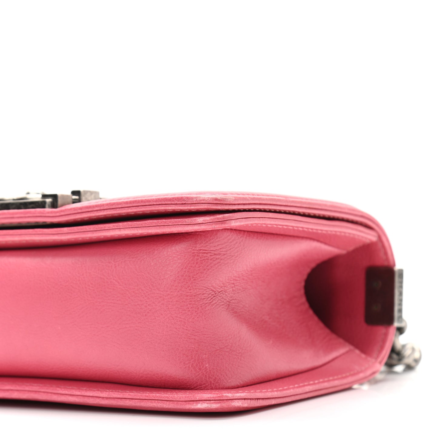 Lambskin Quilted Small Boy Flap Dark Pink