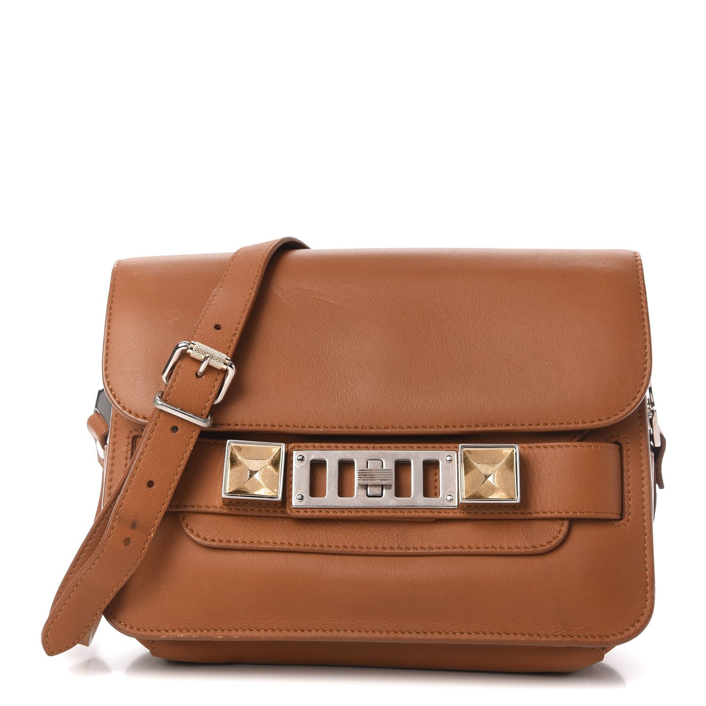 Smooth Calfskin Mini PS11 Classic Shoulder Bag Caramel