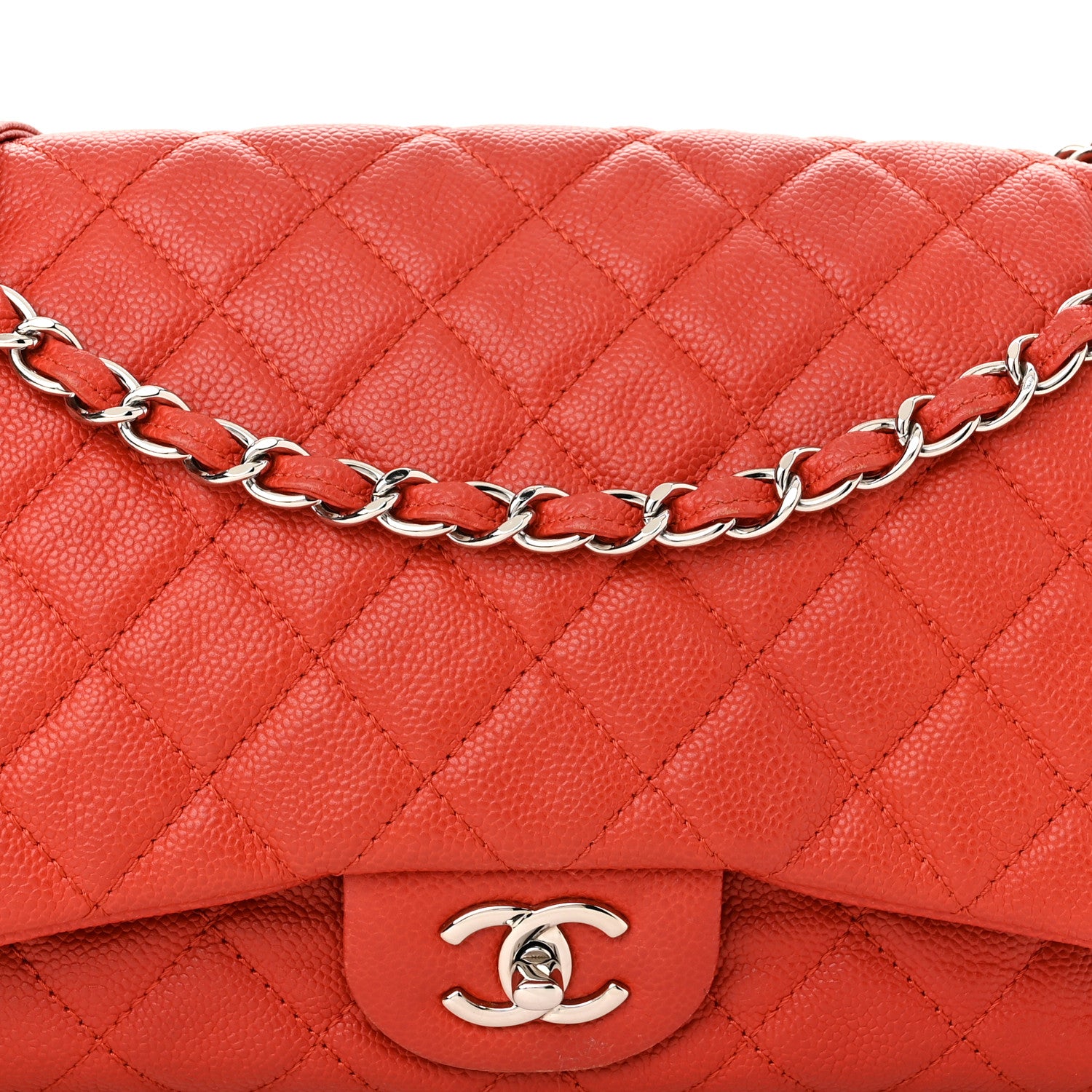 Chanel Caviar Quilted Jumbo Easy Flap Red 8 of 10