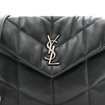 Saint Laurent Lambskin Quilted Toy Loulou Puffer Monogram Chain Satchel Storm 9 of 12