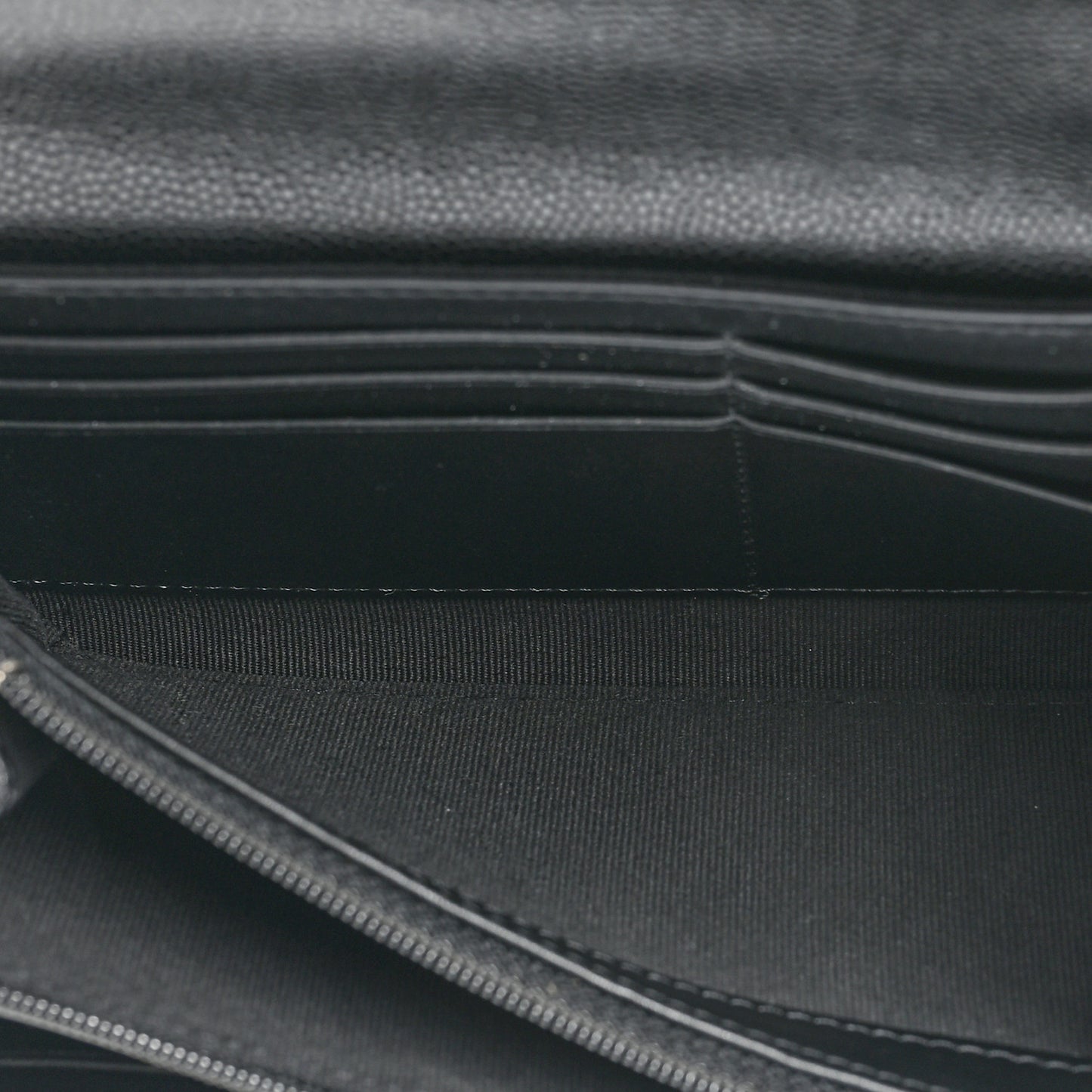 Caviar Quilted Pocket Twins Wallet On Chain WOC Black