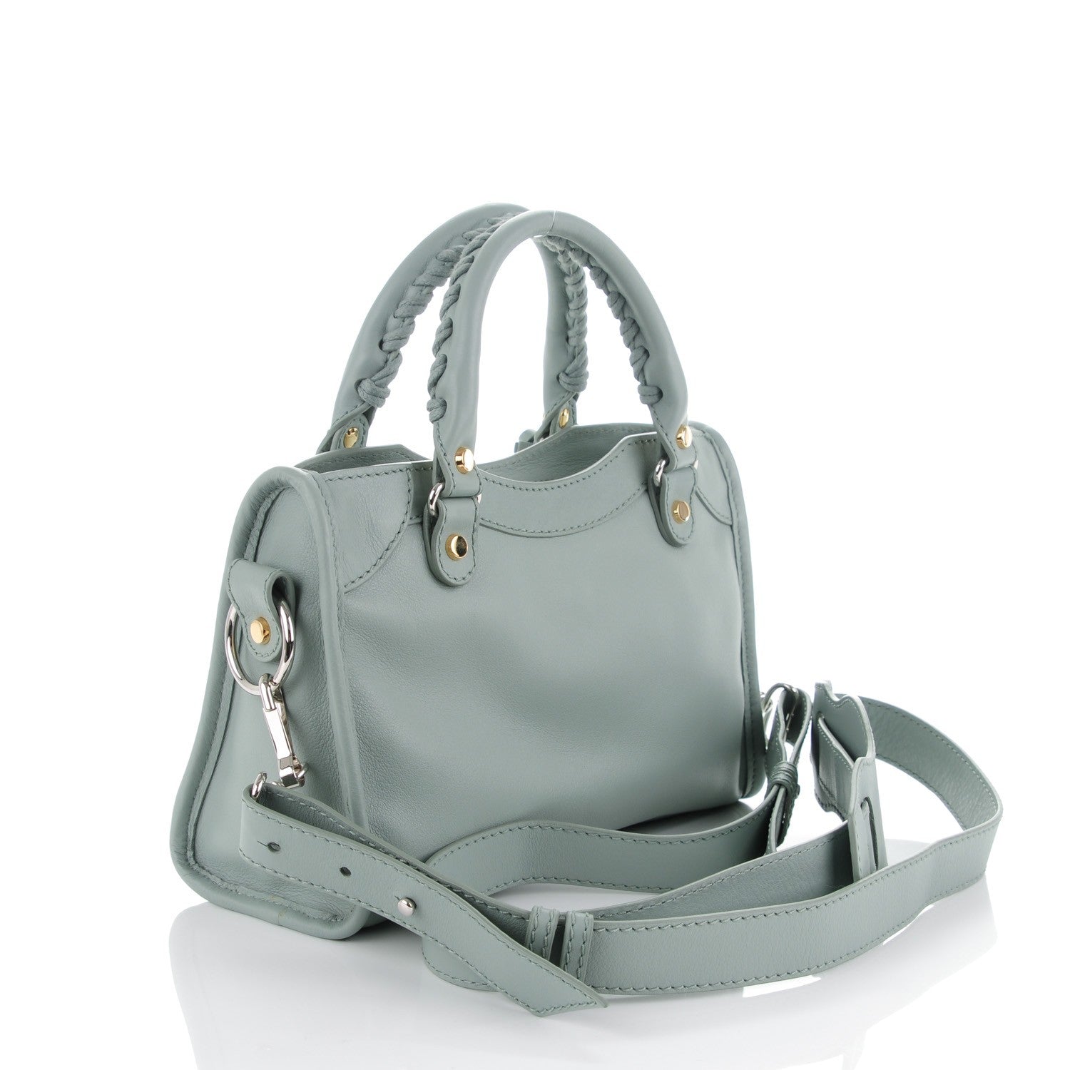Balenciaga Veau Amp Plate Silver Hardware Mini City Vert Tilleul 3 of 7