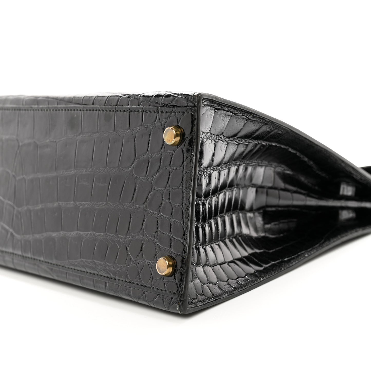 Shiny Niloticus Crocodile Kelly Sellier 32 Black