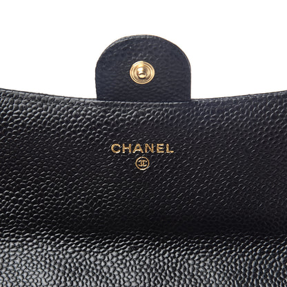 Chanel Caviar Quilted Large Gusset Flap Wallet Black 6 of 8