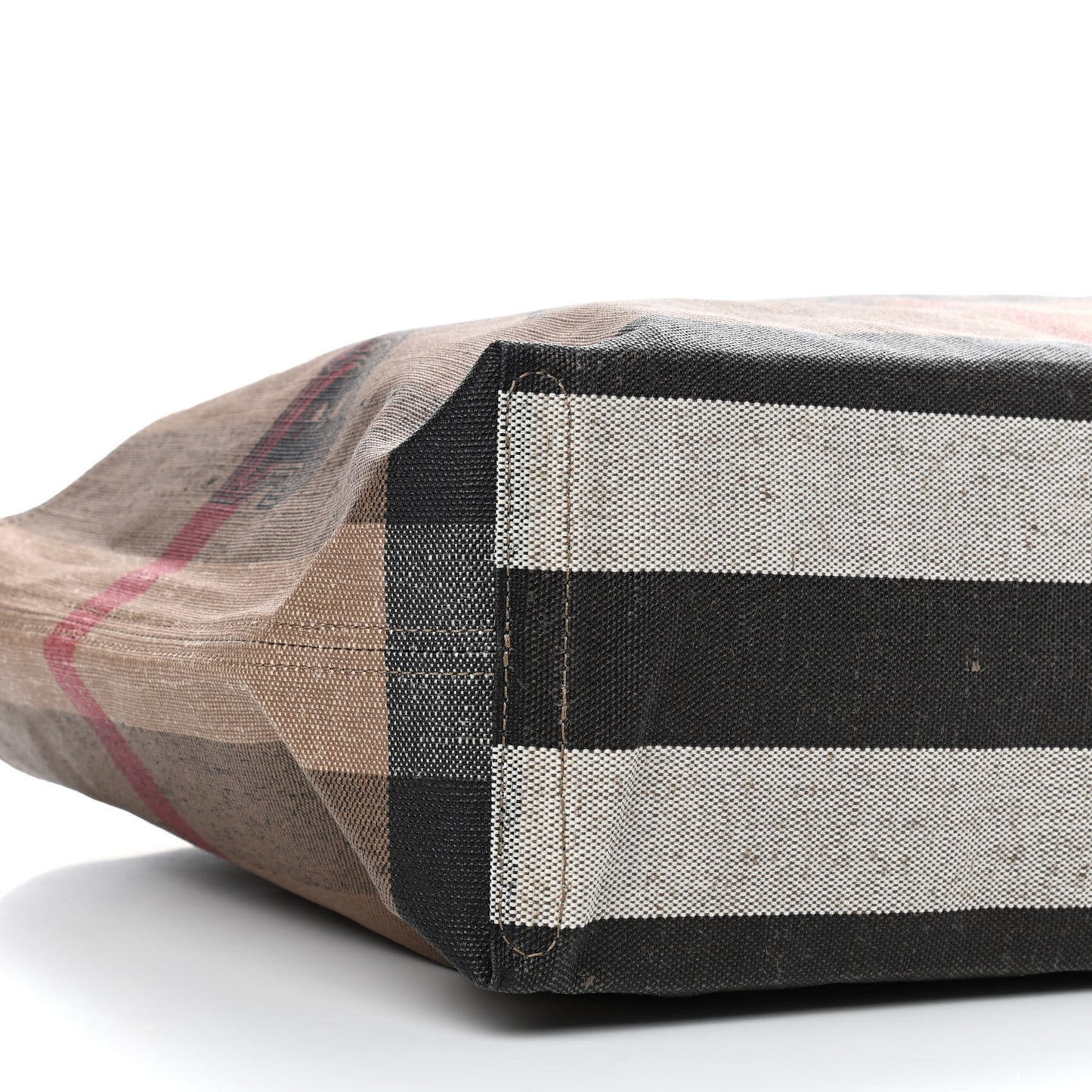 Coated Canvas Mega Check Medium Doodle Tote White