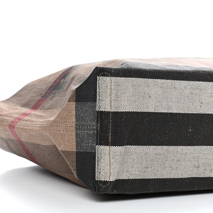 Burberry Coated Canvas Mega Check Medium Doodle Tote White 6 of 9