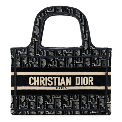 Christian Dior Velvet Oblique Mini Book Tote Blue 1 of 13