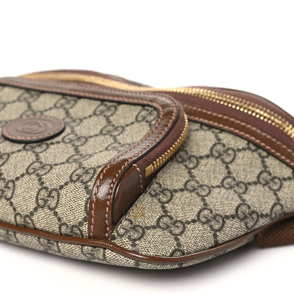 Gucci GG Supreme Monogram Textured Calfskin Retro Interlocking G Belt Bag Beige Ebony Brown Sugar 10 of 12
