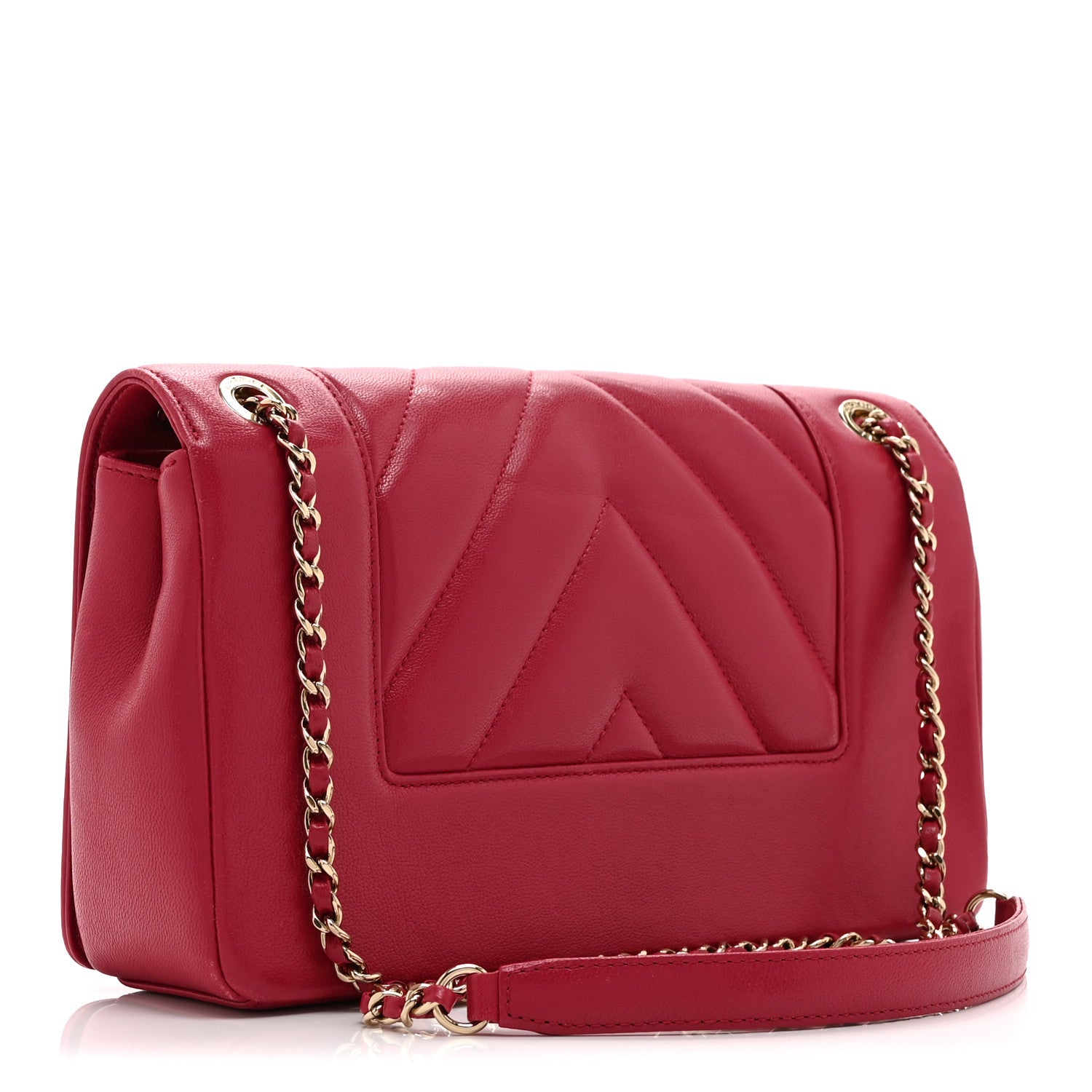 Chanel Sheepskin Chevron Quilted Vintage Mademoiselle Flap Pink 3 of 10