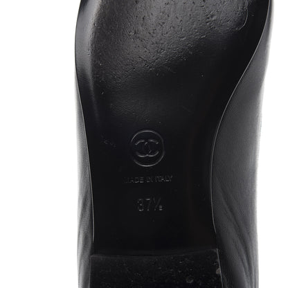Chanel Lambskin Patent Cap Toe Ballerina Flats 37.5 Black 7 of 9
