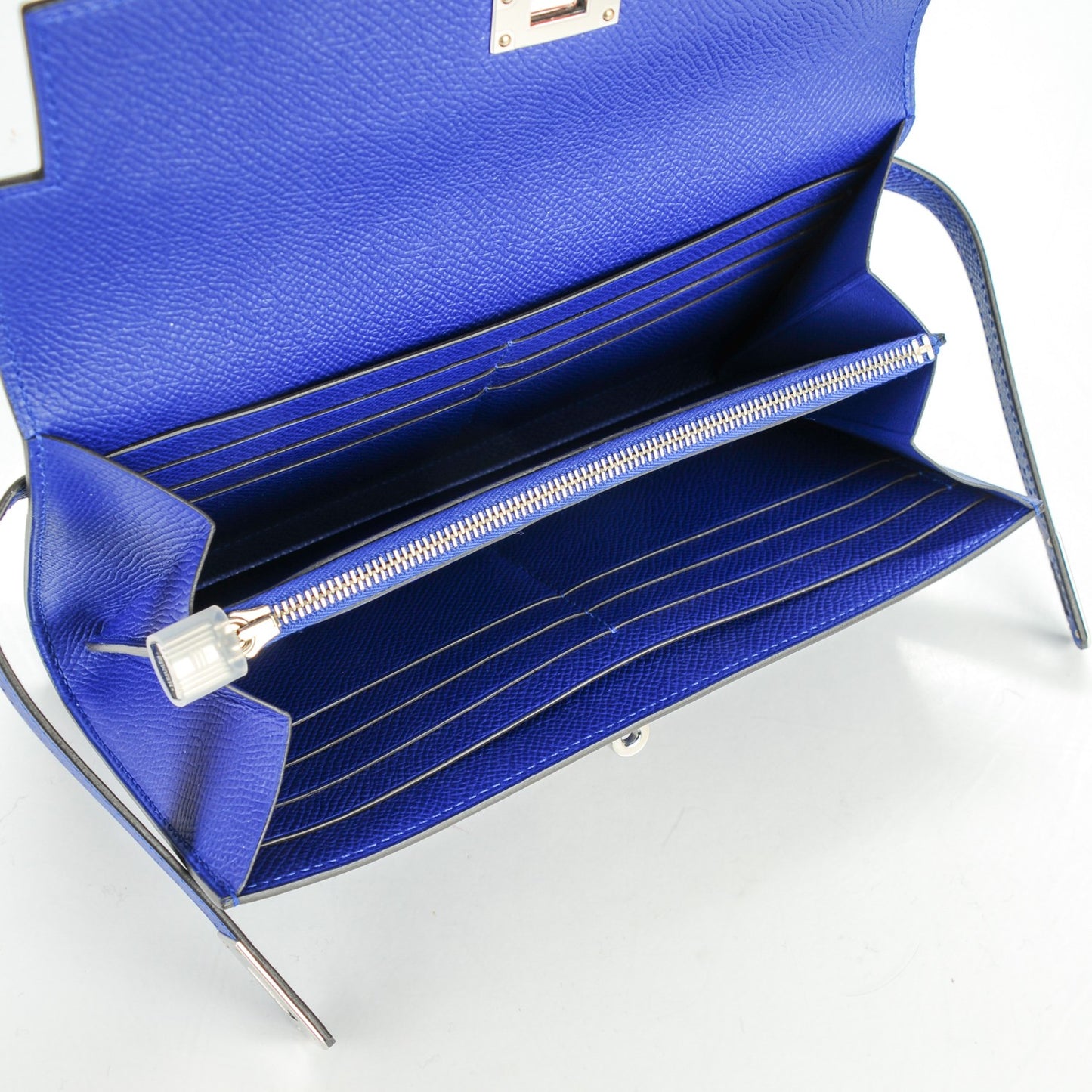 Epsom Kelly Longue Wallet Bleu Electrique