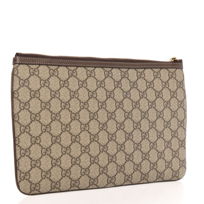Gucci GG Supreme Monogram Large Ophidia Pouch Clutch Brown 3 of 8