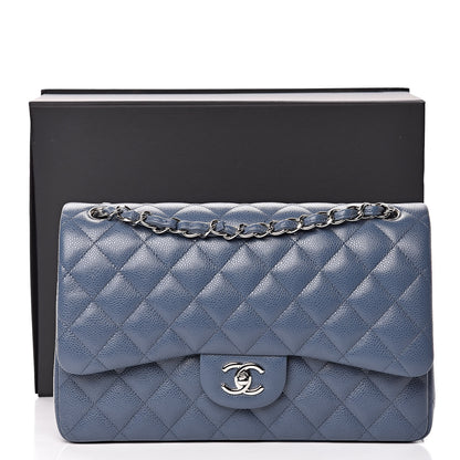 Chanel Caviar Quilted Jumbo Double Flap Light Blue 11 of 11