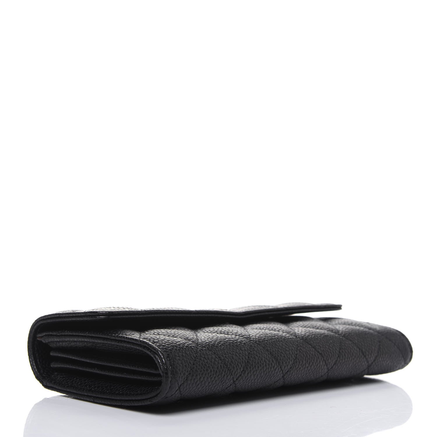 Chanel Caviar Quilted Large Gusset Flap Wallet Black 4 of 14