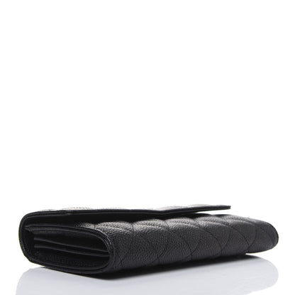 Chanel Caviar Quilted Large Gusset Flap Wallet Black 4 of 14