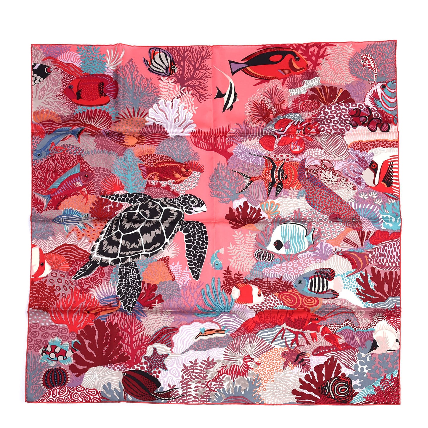 Silk Under The Waves Scarf 90 Rose Rouge Violet