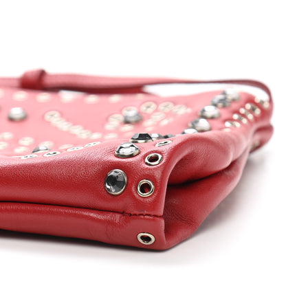 Prada Vitello Vintage Studded Pouch Wristlet Fuoco 11 of 11