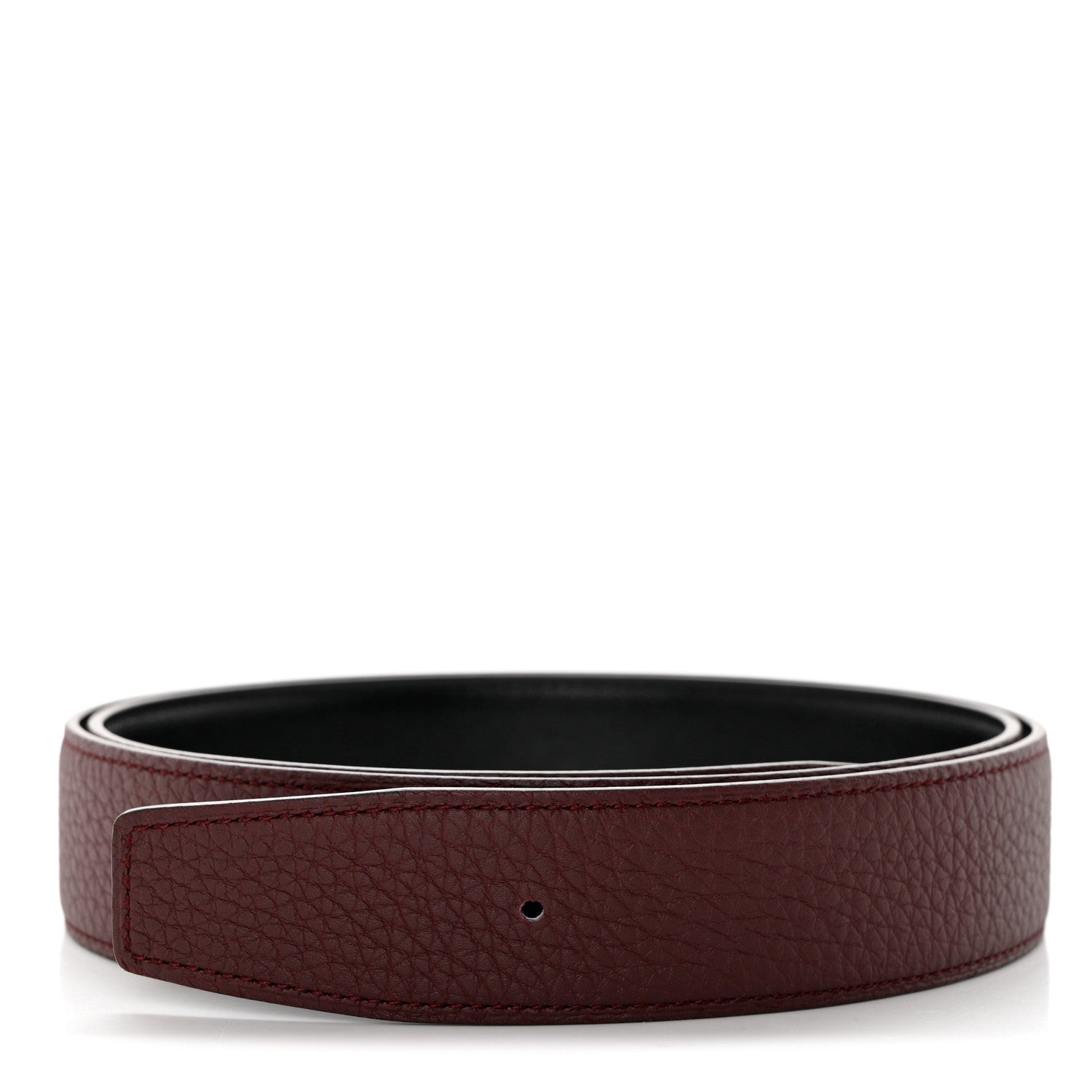 Hermes Box Togo 32mm Belt Strap 90 36 Black Bordeaux 1 of 7