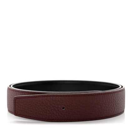 Hermes Box Togo 32mm Belt Strap 90 36 Black Bordeaux 1 of 7