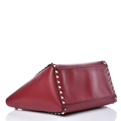 Valentino Garavani Vitello Small Rockstud Double Handle Tote Red 4 of 12