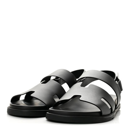 Hermes Calfskin Mens Genius Sandals 44 Black 4 of 11