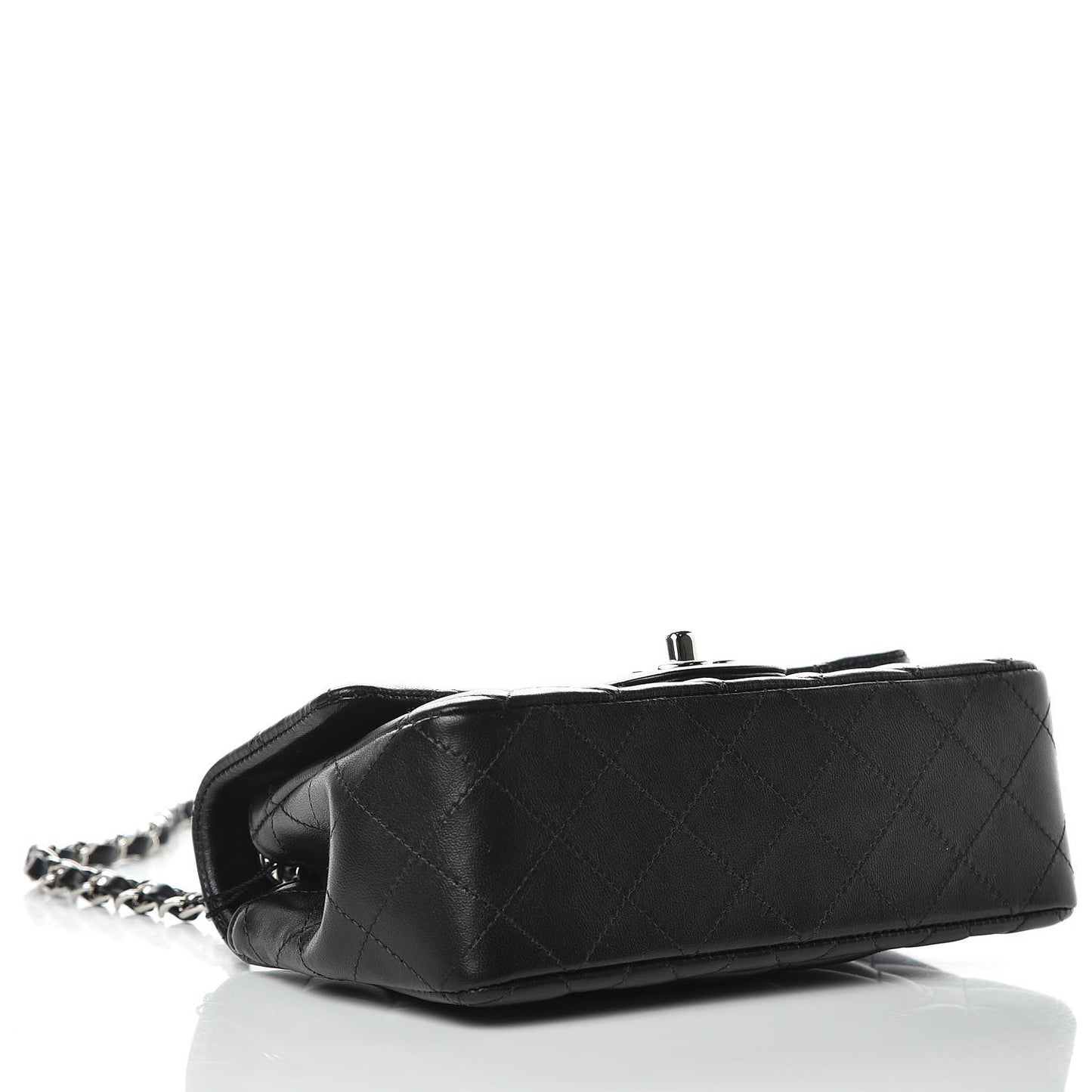 Lambskin Quilted Mini Rectangular Flap Black