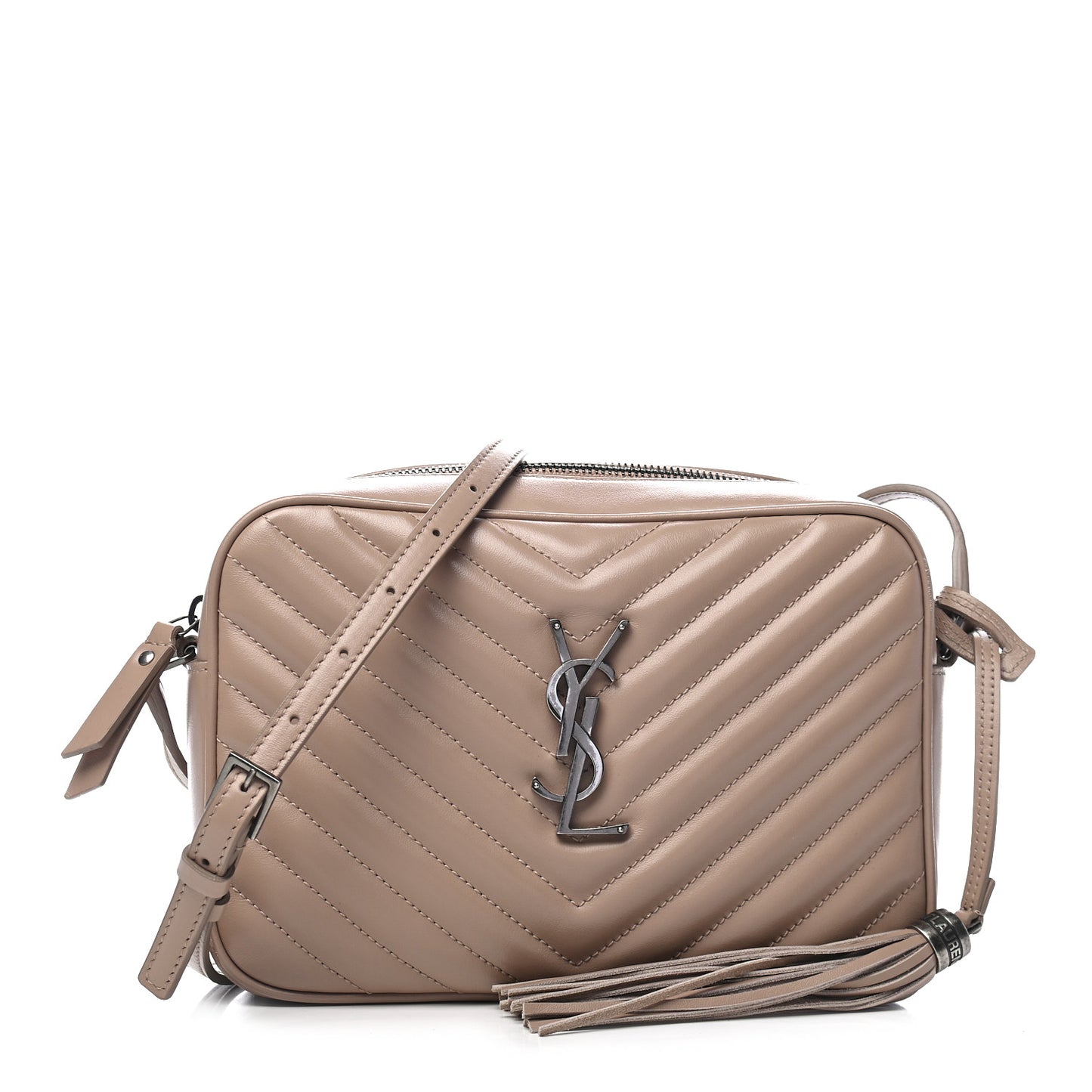 Calfskin Matelasse Monogram Lou Camera Bag Nude Powder