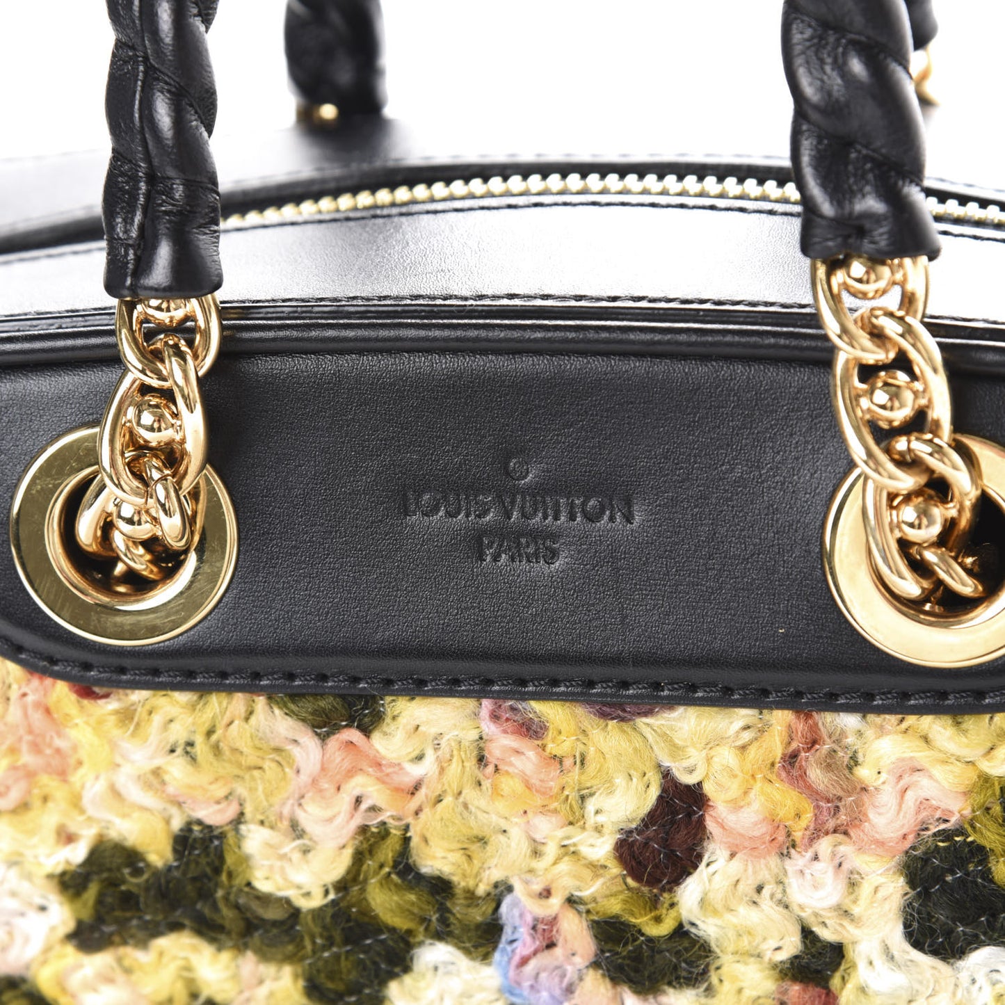 Tweed Calfskin Bowling Vanity Black Multicolor
