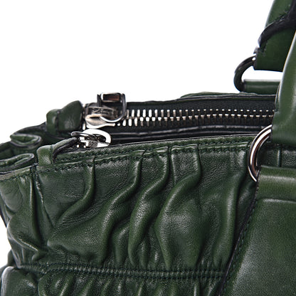 Prada Nappa Gaufre Double Zip Tote Green 10 of 22