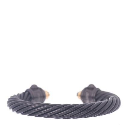 David Yurman Aluminum 10mm Renaissance Cable Bracelet Black Gold 3 of 5